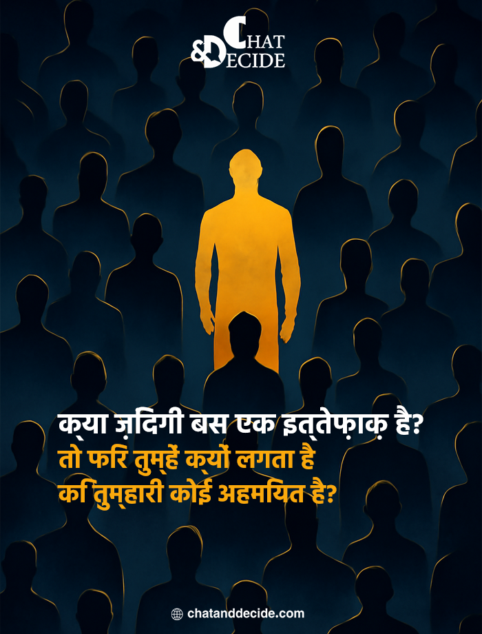 क्या ज़िंदगी बस एक इत्तेफ़ाक़ है? तो फिर तुम्हें क्यों लगता है कि तुम्हारी कोई अहमियत है?
